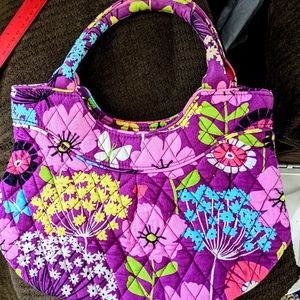 Vera Bradley Iconic Purple Floral Mini Tote
